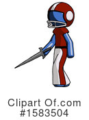 Blue Design Mascot Clipart #1583504 by Leo Blanchette