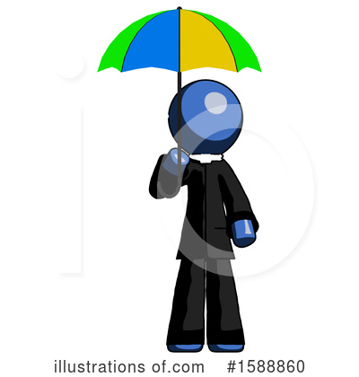 Royalty-Free (RF) Blue Design Mascot Clipart Illustration by Leo Blanchette - Stock Sample #1588860