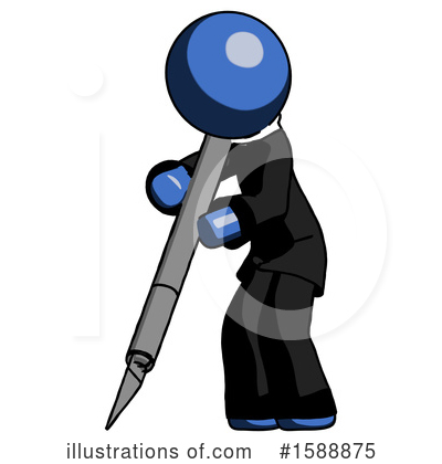 Royalty-Free (RF) Blue Design Mascot Clipart Illustration by Leo Blanchette - Stock Sample #1588875