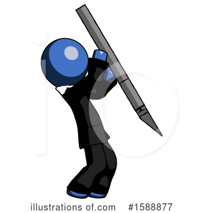 Royalty-Free (RF) Blue Design Mascot Clipart Illustration by Leo Blanchette - Stock Sample #1588877