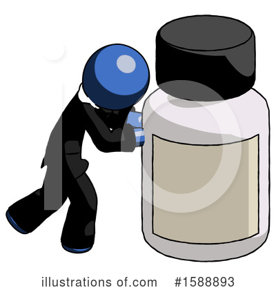 Royalty-Free (RF) Blue Design Mascot Clipart Illustration by Leo Blanchette - Stock Sample #1588893