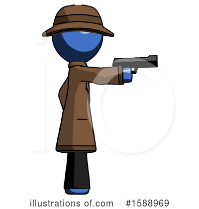Royalty-Free (RF) Blue Design Mascot Clipart Illustration by Leo Blanchette - Stock Sample #1588969