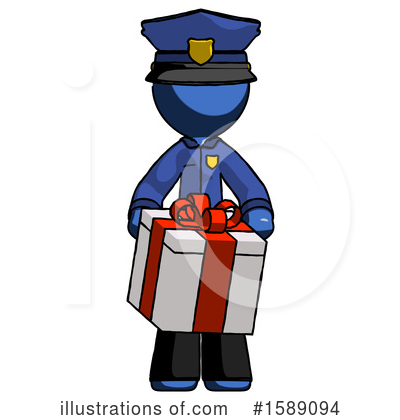 Royalty-Free (RF) Blue Design Mascot Clipart Illustration by Leo Blanchette - Stock Sample #1589094