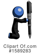Blue Design Mascot Clipart #1589283 by Leo Blanchette