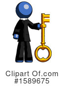 Blue Design Mascot Clipart #1589675 by Leo Blanchette
