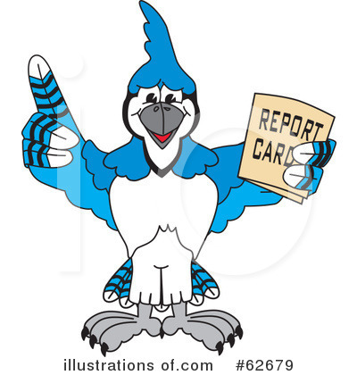 Royalty-Free (RF) Blue Jay Mascot Clipart Illustration by Mascot Junction - Stock Sample #62679