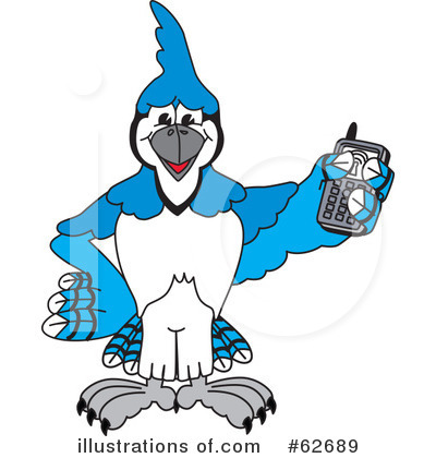 Royalty-Free (RF) Blue Jay Mascot Clipart Illustration by Mascot Junction - Stock Sample #62689