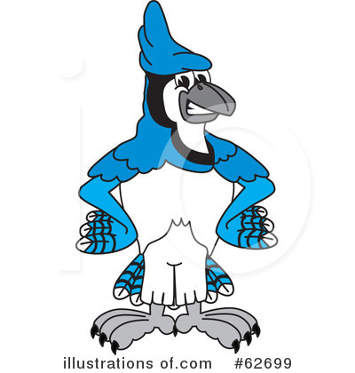 Royalty-Free (RF) Blue Jay Mascot Clipart Illustration by Mascot Junction - Stock Sample #62699