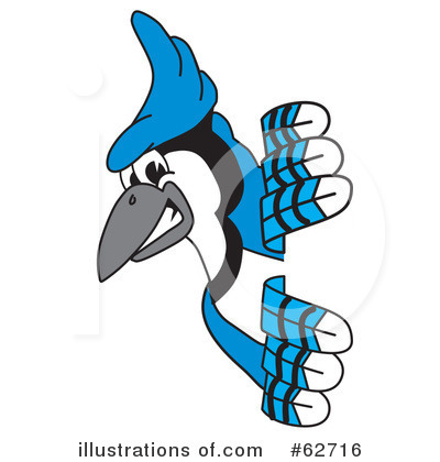 Royalty-Free (RF) Blue Jay Mascot Clipart Illustration by Mascot Junction - Stock Sample #62716
