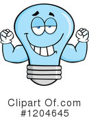 Blue Light Bulb Clipart #1204645 by Hit Toon