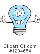 Blue Light Bulb Clipart #1204654 by Hit Toon