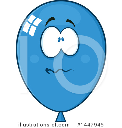 Royalty-Free (RF) Blue Party Balloon Clipart Illustration by Hit Toon - Stock Sample #1447945