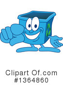 Blue Recycle Bin Character Clipart #1364860 by Mascot Junction