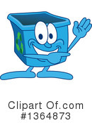 Blue Recycle Bin Character Clipart #1364873 by Mascot Junction