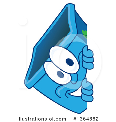 Royalty-Free (RF) Blue Recycle Bin Character Clipart Illustration by Mascot Junction - Stock Sample #1364882