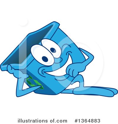 Royalty-Free (RF) Blue Recycle Bin Character Clipart Illustration by Mascot Junction - Stock Sample #1364883
