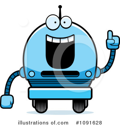 Royalty-Free (RF) Blue Robot Clipart Illustration by Cory Thoman - Stock Sample #1091628