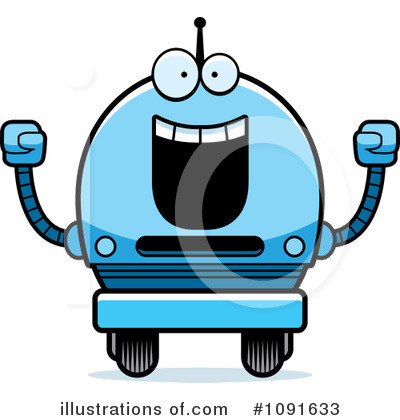 Royalty-Free (RF) Blue Robot Clipart Illustration by Cory Thoman - Stock Sample #1091633