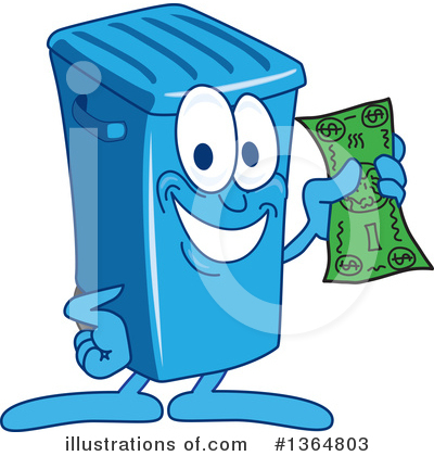 Blue Trash Can Clipart #1364803 by Mascot Junction