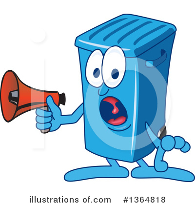 Blue Trash Can Clipart #1364818 by Mascot Junction