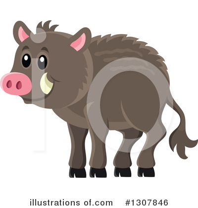 Royalty-Free (RF) Boar Clipart Illustration by visekart - Stock Sample #1307846