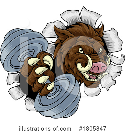 Royalty-Free (RF) Boar Clipart Illustration by AtStockIllustration - Stock Sample #1805847