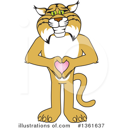 Royalty-Free (RF) Bobcat School Mascot Clipart Illustration by Mascot Junction - Stock Sample #1361637