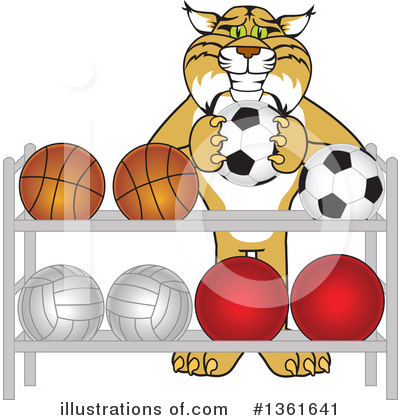 Royalty-Free (RF) Bobcat School Mascot Clipart Illustration by Mascot Junction - Stock Sample #1361641