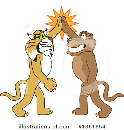 Royalty-Free (RF) Bobcat School Mascot Clipart Illustration by Mascot Junction - Stock Sample #1361654
