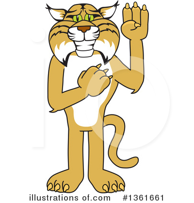 Royalty-Free (RF) Bobcat School Mascot Clipart Illustration by Mascot Junction - Stock Sample #1361661