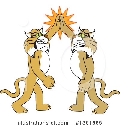 Royalty-Free (RF) Bobcat School Mascot Clipart Illustration by Mascot Junction - Stock Sample #1361665