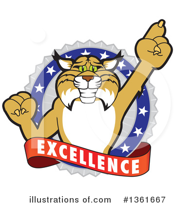 Royalty-Free (RF) Bobcat School Mascot Clipart Illustration by Mascot Junction - Stock Sample #1361667