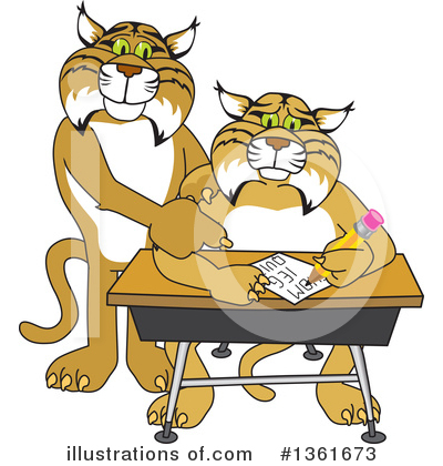 Royalty-Free (RF) Bobcat School Mascot Clipart Illustration by Mascot Junction - Stock Sample #1361673