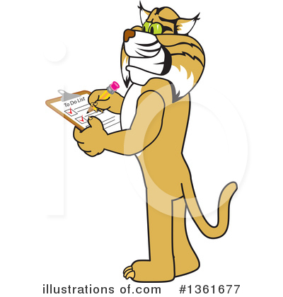 Royalty-Free (RF) Bobcat School Mascot Clipart Illustration by Mascot Junction - Stock Sample #1361677