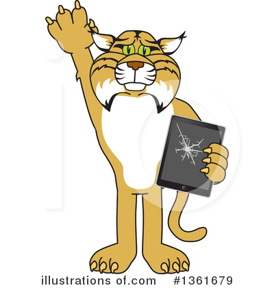 Royalty-Free (RF) Bobcat School Mascot Clipart Illustration by Mascot Junction - Stock Sample #1361679