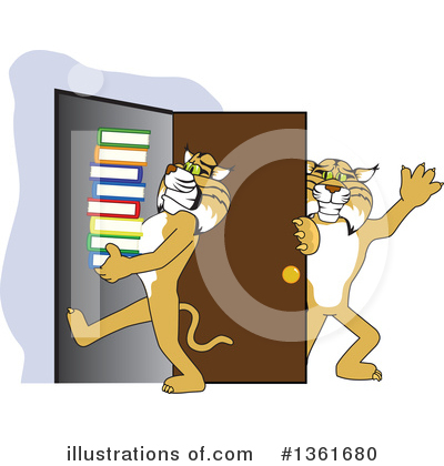 Royalty-Free (RF) Bobcat School Mascot Clipart Illustration by Mascot Junction - Stock Sample #1361680