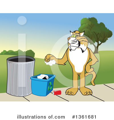 Bobcat School Mascot Clipart #1361681 by Mascot Junction