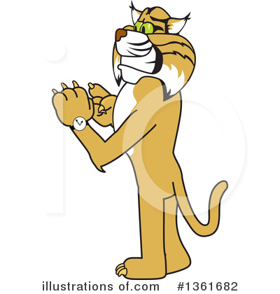 Royalty-Free (RF) Bobcat School Mascot Clipart Illustration by Mascot Junction - Stock Sample #1361682