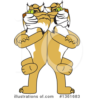 Royalty-Free (RF) Bobcat School Mascot Clipart Illustration by Mascot Junction - Stock Sample #1361683