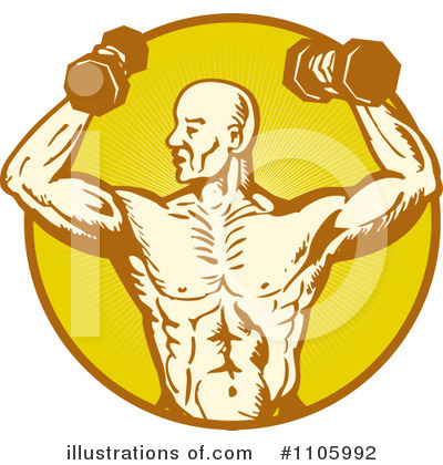 Royalty-Free (RF) Bodybuilder Clipart Illustration by patrimonio - Stock Sample #1105992