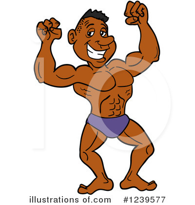 Royalty-Free (RF) Bodybuilder Clipart Illustration by LaffToon - Stock Sample #1239577