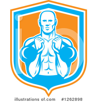Royalty-Free (RF) Bodybuilder Clipart Illustration by patrimonio - Stock Sample #1262898