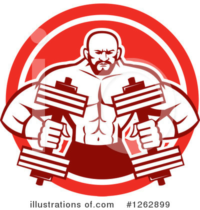 Royalty-Free (RF) Bodybuilder Clipart Illustration by patrimonio - Stock Sample #1262899