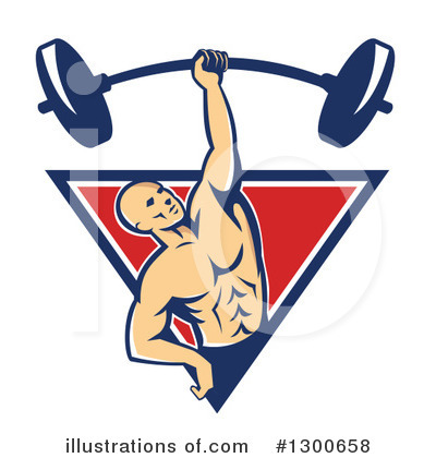 Royalty-Free (RF) Bodybuilder Clipart Illustration by patrimonio - Stock Sample #1300658