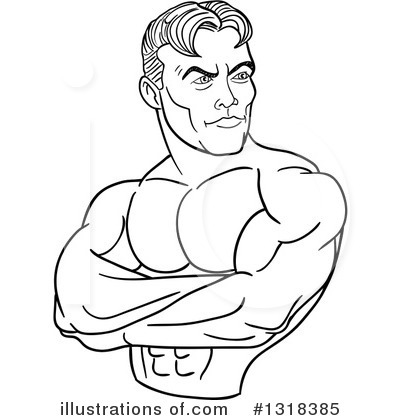Royalty-Free (RF) Bodybuilder Clipart Illustration by LaffToon - Stock Sample #1318385