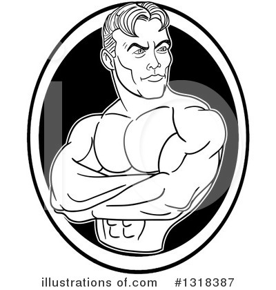 Bodybuilder Clipart #1318387 by LaffToon