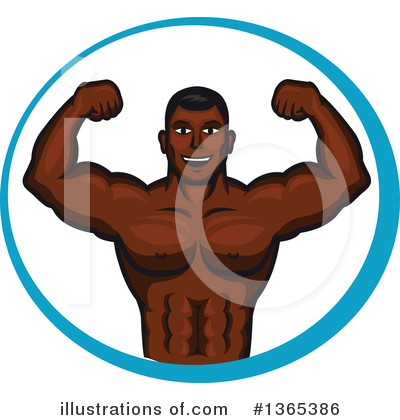 Royalty-Free (RF) Bodybuilder Clipart Illustration by Vector Tradition SM - Stock Sample #1365386