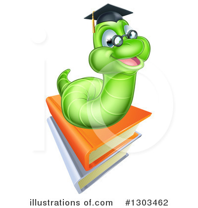 Royalty-Free (RF) Book Worm Clipart Illustration by AtStockIllustration - Stock Sample #1303462