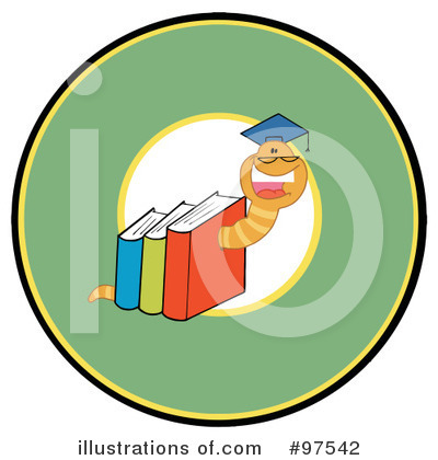 Royalty-Free (RF) Book Worm Clipart Illustration by Hit Toon - Stock Sample #97542