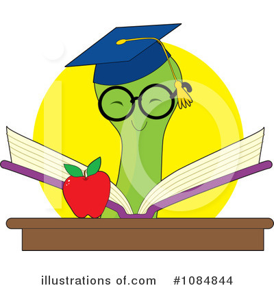 Royalty-Free (RF) Bookworm Clipart Illustration by Maria Bell - Stock Sample #1084844